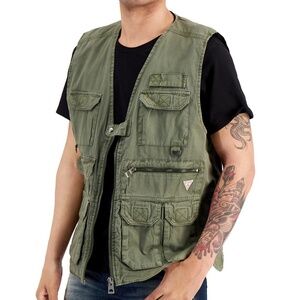 New GUESS Men's Poplin Utility Vest. XS